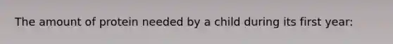 The amount of protein needed by a child during its first year: