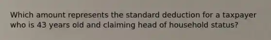 Which amount represents the standard deduction for a taxpayer who is 43 years old and claiming head of household status?