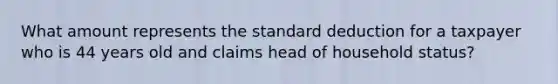What amount represents the standard deduction for a taxpayer who is 44 years old and claims head of household status?