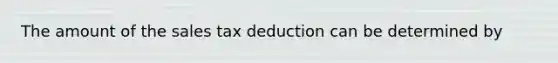 The amount of the sales tax deduction can be determined by