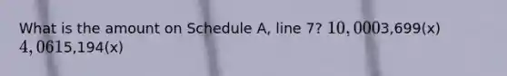 What is the amount on Schedule A, line 7? 10,0003,699(x) 4,0615,194(x)