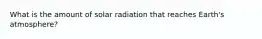 What is the amount of solar radiation that reaches Earth's atmosphere?