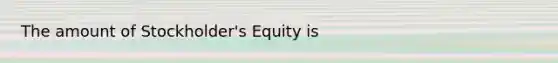 The amount of Stockholder's Equity is