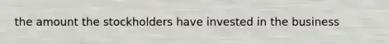 the amount the stockholders have invested in the business