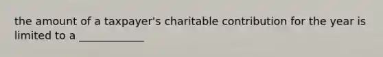 the amount of a taxpayer's charitable contribution for the year is limited to a ____________