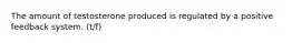 The amount of testosterone produced is regulated by a positive feedback system. (t/f)