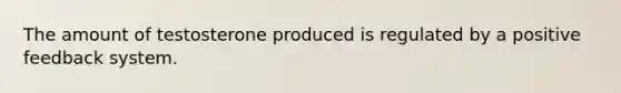 The amount of testosterone produced is regulated by a positive feedback system.
