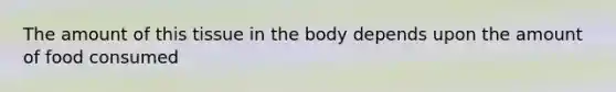 The amount of this tissue in the body depends upon the amount of food consumed