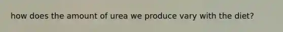 how does the amount of urea we produce vary with the diet?