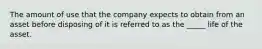 The amount of use that the company expects to obtain from an asset before disposing of it is referred to as the _____ life of the asset.