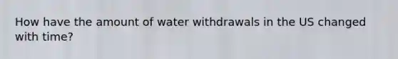 How have the amount of water withdrawals in the US changed with time?