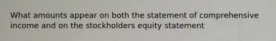 What amounts appear on both the statement of comprehensive income and on the stockholders equity statement