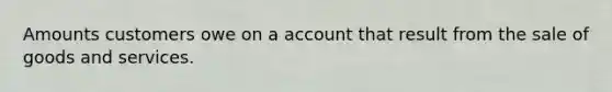 Amounts customers owe on a account that result from the sale of goods and services.