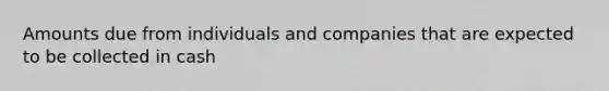 Amounts due from individuals and companies that are expected to be collected in cash