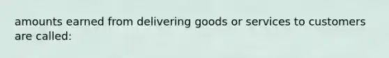 amounts earned from delivering goods or services to customers are called: