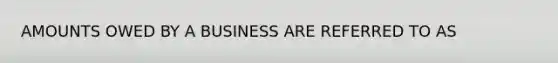 AMOUNTS OWED BY A BUSINESS ARE REFERRED TO AS