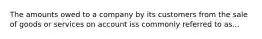 The amounts owed to a company by its customers from the sale of goods or services on account iss commonly referred to as...