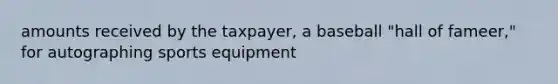 amounts received by the taxpayer, a baseball "hall of fameer," for autographing sports equipment