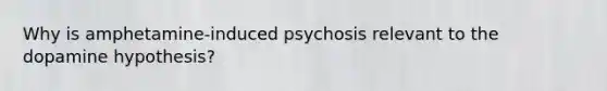 Why is amphetamine-induced psychosis relevant to the dopamine hypothesis?