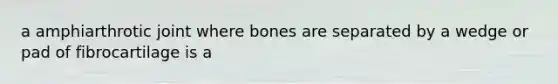 a amphiarthrotic joint where bones are separated by a wedge or pad of fibrocartilage is a