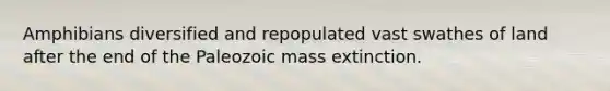 Amphibians diversified and repopulated vast swathes of land after the end of the Paleozoic mass extinction.