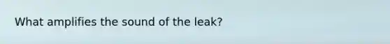 What amplifies the sound of the leak?