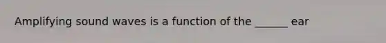 Amplifying sound waves is a function of the ______ ear