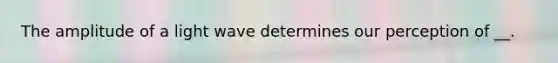 The amplitude of a light wave determines our perception of __.