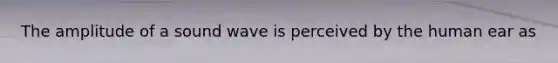 The amplitude of a sound wave is perceived by the human ear as