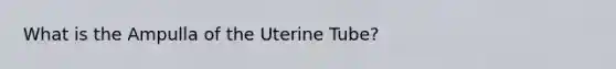 What is the Ampulla of the Uterine Tube?