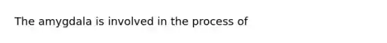 The amygdala is involved in the process of