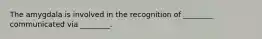 The amygdala is involved in the recognition of ________ communicated via ________.