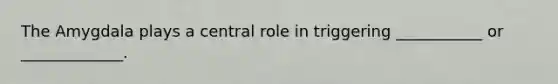 The Amygdala plays a central role in triggering ___________ or _____________.