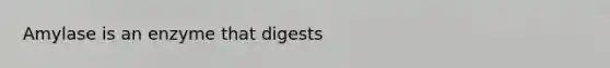 Amylase is an enzyme that digests