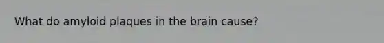 What do amyloid plaques in the brain cause?