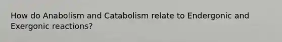 How do Anabolism and Catabolism relate to Endergonic and Exergonic reactions?