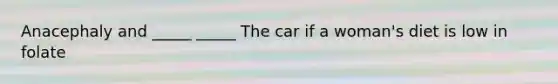 Anacephaly and _____ _____ The car if a woman's diet is low in folate