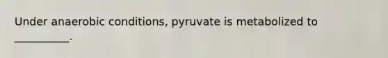 Under anaerobic conditions, pyruvate is metabolized to __________.