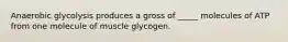 Anaerobic glycolysis produces a gross of _____ molecules of ATP from one molecule of muscle glycogen.