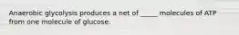 Anaerobic glycolysis produces a net of _____ molecules of ATP from one molecule of glucose.