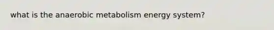 what is the anaerobic metabolism energy system?