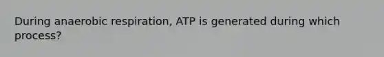 During anaerobic respiration, ATP is generated during which process?