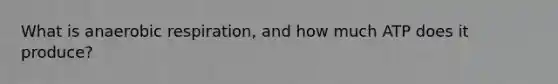 What is anaerobic respiration, and how much ATP does it produce?