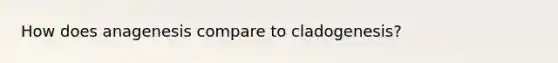 How does anagenesis compare to cladogenesis?