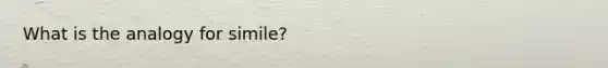 What is the analogy for simile?