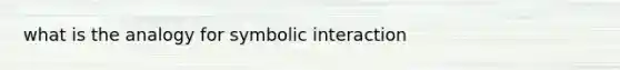 what is the analogy for symbolic interaction