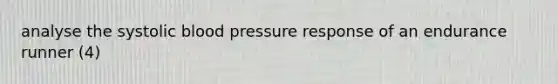 analyse the <a href='https://www.questionai.com/knowledge/kBpympfhkq-systolic-blood-pressure' class='anchor-knowledge'>systolic blood pressure</a> response of an endurance runner (4)