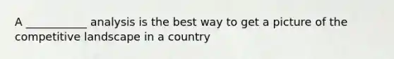 A ___________ analysis is the best way to get a picture of the competitive landscape in a country