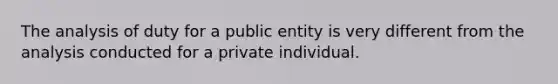 The analysis of duty for a public entity is very different from the analysis conducted for a private individual.