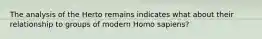 The analysis of the Herto remains indicates what about their relationship to groups of modern Homo sapiens?